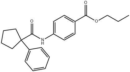 PROPYL 4-((PHENYLCYCLOPENTYL)CARBONYLAMINO)BENZOATE Struktur