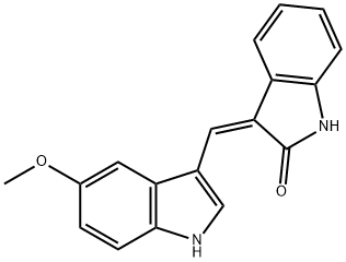 3-(5-METHOXY-1H-INDOL-3-YLMETHYLENE)-1,3-DIHYDRO-INDOL-2-ONE Struktur