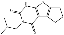 3-ISOBUTYL-2-MERCAPTO-3,5,6,7-TETRAHYDRO-4H-CYCLOPENTA[4,5]THIENO[2,3-D]PYRIMIDIN-4-ONE Struktur