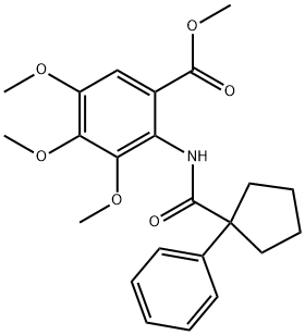 METHYL 3,4,5-TRIMETHOXY-2-((PHENYLCYCLOPENTYL)CARBONYLAMINO)BENZOATE Struktur