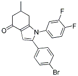 1-(3,4-DIFLUOROPHENYL)-2-(4-BROMOPHENYL)-6-METHYL-5,6,7-TRIHYDROINDOL-4-ONE Struktur