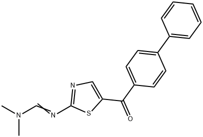 N'-[5-([1,1'-BIPHENYL]-4-YLCARBONYL)-1,3-THIAZOL-2-YL]-N,N-DIMETHYLIMINOFORMAMIDE Struktur