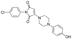 1-(4-CHLOROPHENYL)-3-[4-(4-HYDROXYPHENYL)PIPERAZIN-1-YL]-1H-PYRROLE-2,5-DIONE Struktur