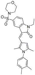 (Z)-3-((1-(3,4-DIMETHYLPHENYL)-2,5-DIMETHYL-1H-PYRROL-3-YL)METHYLENE)-1-ETHYL-5-(MORPHOLINOSULFONYL)INDOLIN-2-ONE Struktur