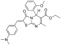 (Z)-ETHYL 2-(4-(DIMETHYLAMINO)BENZYLIDENE)-5-(2-METHOXYPHENYL)-7-METHYL-3-OXO-3,5-DIHYDRO-2H-THIAZOLO[3,2-A]PYRIMIDINE-6-CARBOXYLATE Struktur