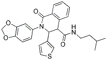 (2-BENZO[3,4-D]1,3-DIOXOLEN-5-YL-1-OXO-3-(3-THIENYL)(4-2,3,4-TRIHYDROISOQUINOLYL))-N-(3-METHYLBUTYL)FORMAMIDE Struktur