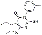 5-ETHYL-2-MERCAPTO-6-METHYL-3-M-TOLYL-3H-THIENO[2,3-D]PYRIMIDIN-4-ONE Struktur