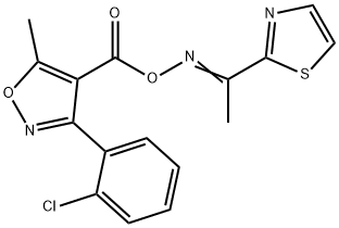 3-(2-CHLOROPHENYL)-5-METHYL-4-[(([(E)-1-(1,3-THIAZOL-2-YL)ETHYLIDENE]AMINO)OXY)CARBONYL]ISOXAZOLE Struktur