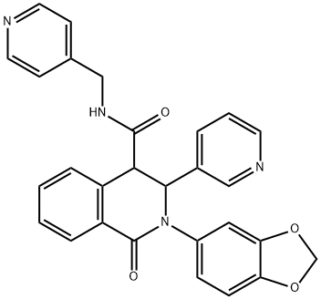 (2-BENZO[3,4-D]1,3-DIOXOLEN-5-YL-1-OXO-3-(3-PYRIDYL)(4-2,3,4-TRIHYDROISOQUINOLYL))-N-(4-PYRIDYLMETHYL)FORMAMIDE Struktur