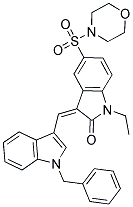 (Z)-3-((1-BENZYL-1H-INDOL-3-YL)METHYLENE)-1-ETHYL-5-(MORPHOLINOSULFONYL)INDOLIN-2-ONE Struktur