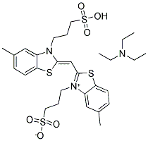 3-[[5-METHYL-2-[5-METHYL-3-(PROPAN-3-YL-1-SULFONIC ACID TRIETHYLAMIN SALT)-BENZ-THIAZOL-2-YLIDENE]-METHYLENE]-BENZTHIAZOL-3-YL]-PROPANE-1-SULFONIC ACID BETAINE Struktur