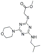 METHYL {[4-(ISOBUTYLAMINO)-6-MORPHOLIN-4-YL-1,3,5-TRIAZIN-2-YL]THIO}ACETATE Struktur