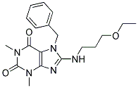 7-BENZYL-8-(3-ETHOXYPROPYLAMINO)-1,3-DIMETHYL-1H-PURINE-2,6(3H,7H)-DIONE Struktur