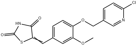 5-((Z)-(4-[(6-CHLORO-3-PYRIDINYL)METHOXY]-3-METHOXYPHENYL)METHYLIDENE)-1,3-THIAZOLANE-2,4-DIONE Struktur