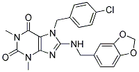 8-(BENZO[D][1,3]DIOXOL-5-YLMETHYLAMINO)-7-(4-CHLOROBENZYL)-1,3-DIMETHYL-1H-PURINE-2,6(3H,7H)-DIONE Struktur