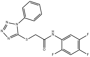 2-[(1-PHENYL-1H-1,2,3,4-TETRAAZOL-5-YL)SULFANYL]-N-(2,4,5-TRIFLUOROPHENYL)ACETAMIDE Struktur