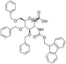 2-N-(9-FLUORENYLMETHYLOXYCARBONYL)-3,4,6-TRIBENZYL-BETA-D-GLUCOSAMINPYRANOSYL-1-CARBOXYLIC ACID Struktur