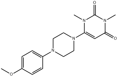 6-[4-(4-METHOXYPHENYL)PIPERAZINO]-1,3-DIMETHYL-2,4(1H,3H)-PYRIMIDINEDIONE Struktur