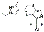 3-(CHLORO-DIFLUORO-METHYL)-6-(1-ETHYL-3-METHYL-1 H-PYRAZOL-4-YL)-7 H-[1,2,4]TRIAZOLO[3,4-B ][1,3,4]THIADIAZINE Struktur