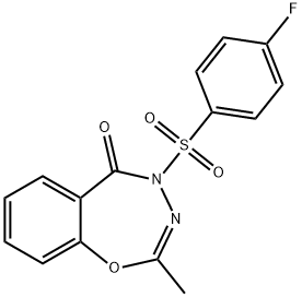 4-[(4-FLUOROPHENYL)SULFONYL]-2-METHYL-1,3,4-BENZOXADIAZEPIN-5(4H)-ONE Struktur