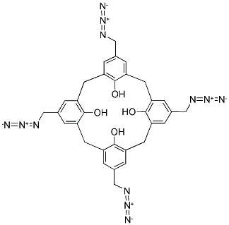 5,11,17,23-TETRAKIS-(AZIDOMETHYL)-25,26,27,28-TETRAHYDROXY-CALIX[4]ARENE Struktur