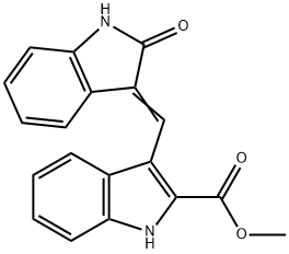 METHYL 3-[(2-OXO-1,2-DIHYDRO-3H-INDOL-3-YLIDEN)METHYL]-1H-INDOLE-2-CARBOXYLATE Struktur