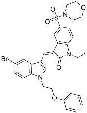 (Z)-3-((5-BROMO-1-(2-PHENOXYETHYL)-1H-INDOL-3-YL)METHYLENE)-1-ETHYL-5-(MORPHOLINOSULFONYL)INDOLIN-2-ONE Struktur