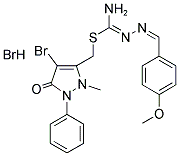 3-((1-AMINO-2,3-DIAZA-4-(4-METHOXYPHENYL)BUTA-1,3-DIENYLTHIO)METHYL)-4-BROMO-2-METHYL-1-PHENYL-3-PYRAZOLIN-5-ONE, BROMIDE Struktur