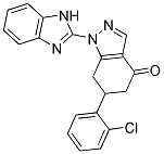 1-(1H-BENZIMIDAZOL-2-YL)-6-(2-CHLOROPHENYL)-1,5,6,7-TETRAHYDRO-4H-INDAZOL-4-ONE Struktur