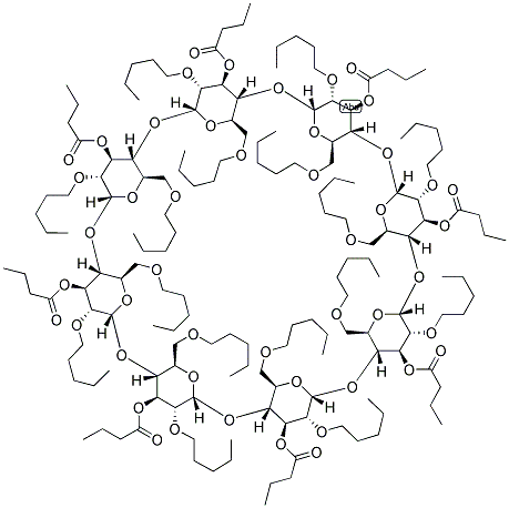 OCTAKIS-(3-O-BUTYRYL-2,6-DI-O-PENTYL)-GAMMA-CYCLODEXTRIN Struktur