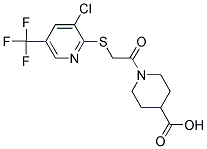 1-(([3-CHLORO-5-(TRIFLUOROMETHYL)PYRIDIN-2-YL]THIO)ACETYL)PIPERIDINE-4-CARBOXYLIC ACID Struktur