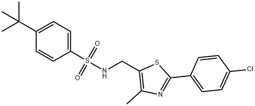 4-(TERT-BUTYL)-N-([2-(4-CHLOROPHENYL)-4-METHYL-1,3-THIAZOL-5-YL]METHYL)BENZENESULFONAMIDE Struktur