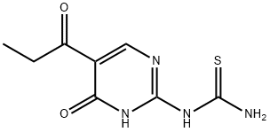 N-(6-OXO-5-PROPIONYL-1,6-DIHYDRO-2-PYRIMIDINYL)THIOUREA Struktur