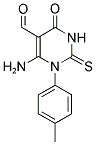 6-AMINO-1-(4-METHYLPHENYL)-4-OXO-2-THIOXO-1,2,3,4-TETRAHYDRO-5-PYRIMIDINECARBALDEHYDE Struktur