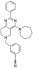 3-(4-AZEPAN-1-YL-2-PHENYL-7,8-DIHYDRO-5H-PYRIDO[4,3-D]PYRIMIDIN-6-YLMETHYL)-BENZONITRILE Struktur