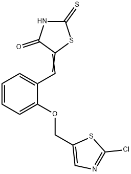 5-((Z)-(2-[(2-CHLORO-1,3-THIAZOL-5-YL)METHOXY]PHENYL)METHYLIDENE)-2-THIOXO-1,3-THIAZOLAN-4-ONE Struktur