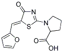 1-[5-[(Z)-2-FURYLMETHYLIDENE]-4-OXO-1,3-THIAZOL-2(4H)-YL]-2-PYRROLIDINECARBOXYLIC ACID Struktur