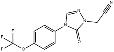 2-(5-OXO-4-[4-(TRIFLUOROMETHOXY)PHENYL]-4,5-DIHYDRO-1H-1,2,4-TRIAZOL-1-YL)ACETONITRILE Struktur