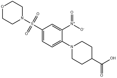 1-[4-(MORPHOLINE-4-SULFONYL)-2-NITRO-PHENYL]-PIPERIDINE-4-CARBOXYLIC ACID Struktur