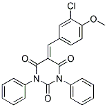 5-((3-CHLORO-4-METHOXYPHENYL)METHYLENE)-1,3-DIPHENYL-1,3-DIAZAPERHYDROINE-2,4,6-TRIONE Struktur