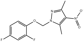 1-(2,4-DIFLUORO-PHENOXYMETHYL)-3,5-DIMETHYL-4-NITRO-1H-PYRAZOLE Struktur