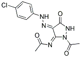 N-{(3E,4Z)-2-ACETYL-4-[(4-CHLOROPHENYL)HYDRAZONO]-5-OXOPYRAZOLIDIN-3-YLIDENE}ACETAMIDE Struktur