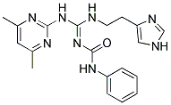 N-((1E)-[(4,6-DIMETHYLPYRIMIDIN-2-YL)AMINO]{[2-(1H-IMIDAZOL-4-YL)ETHYL]AMINO}METHYLENE)-N'-PHENYLUREA Struktur