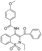 N-(3-BENZOYL-2-ETHYL-1,1-DIOXO-1,2-DIHYDRO-1LAMBDA~6~,2-BENZOTHIAZIN-4-YL)-4-METHOXYBENZAMIDE Struktur