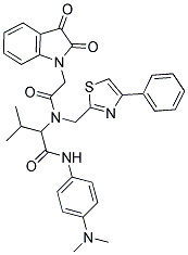 N-(4-(DIMETHYLAMINO)PHENYL)-2-(2-(2,3-DIOXOINDOLIN-1-YL)-N-((4-PHENYLTHIAZOL-2-YL)METHYL)ACETAMIDO)-3-METHYLBUTANAMIDE Struktur