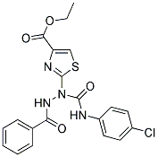 ETHYL 2-(2-BENZOYL-1-{[(4-CHLOROPHENYL)AMINO]CARBONYL}HYDRAZINO)-1,3-THIAZOLE-4-CARBOXYLATE Struktur