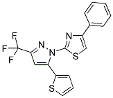 4-PHENYL-2-[5-THIEN-2-YL-3-(TRIFLUOROMETHYL)-1H-PYRAZOL-1-YL]-1,3-THIAZOLE Struktur