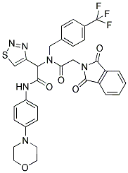 2-(1,3-DIOXOISOINDOLIN-2-YL)-N-(2-(4-MORPHOLINOPHENYLAMINO)-2-OXO-1-(1,2,3-THIADIAZOL-4-YL)ETHYL)-N-(4-(TRIFLUOROMETHYL)BENZYL)ACETAMIDE Struktur