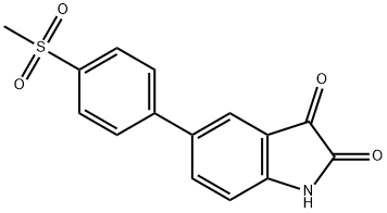 5-[4-(METHYLSULFONYL)PHENYL]-1H-INDOLE-2,3-DIONE Struktur