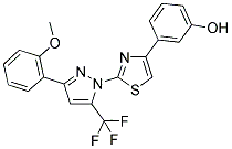 3-{2-[3-(2-METHOXYPHENYL)-5-(TRIFLUOROMETHYL)-1H-PYRAZOL-1-YL]-1,3-THIAZOL-4-YL}PHENOL Struktur